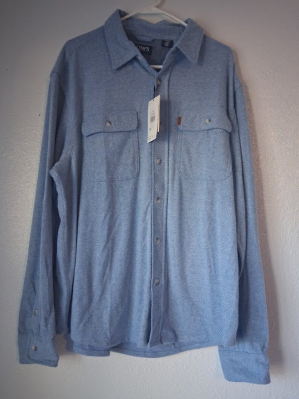Chaps men's size XL pale blue flannel shirt